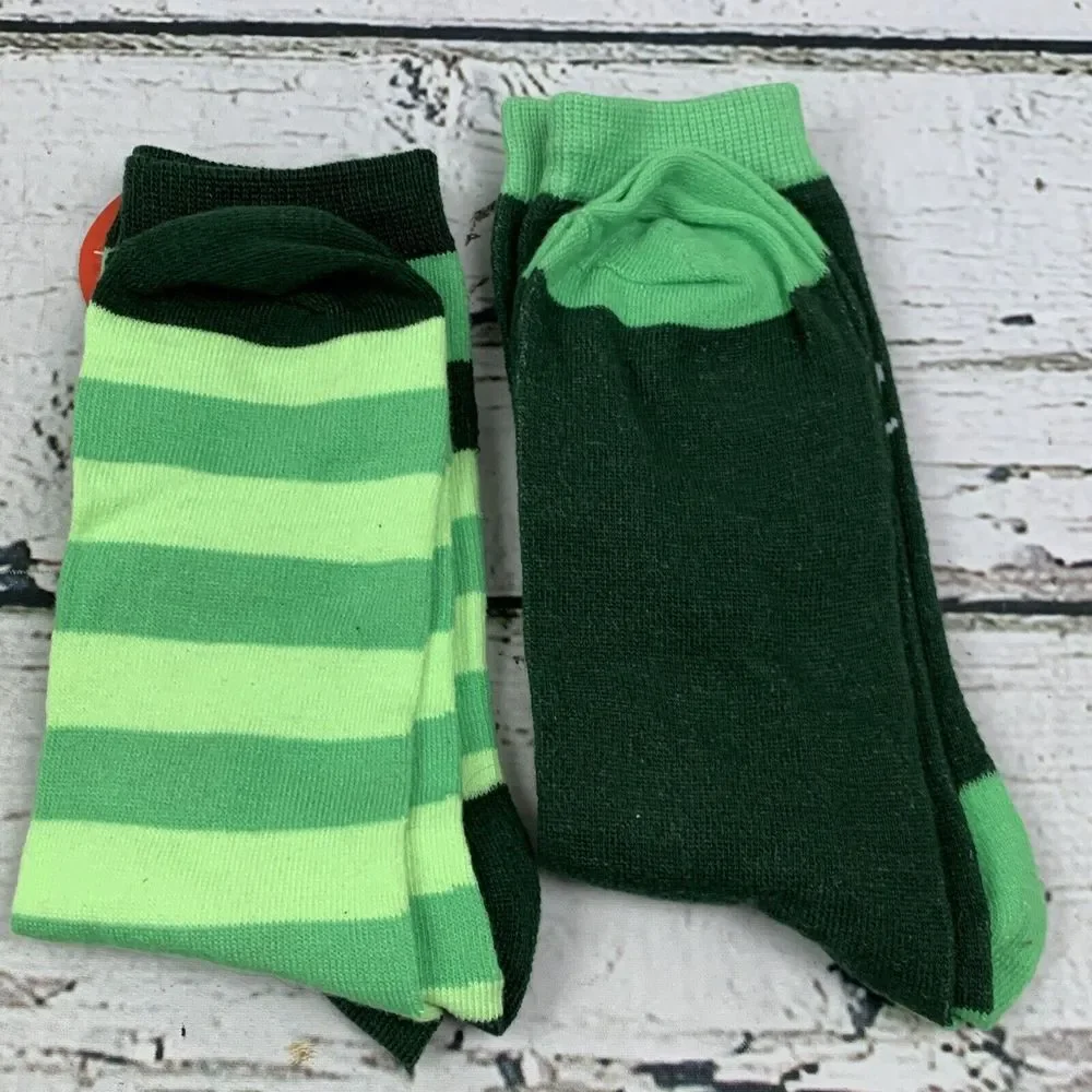 St. Patrick's Day 2 Pack Set Crew Socks [Shoe Size‎ 10-13] Multiple Designs